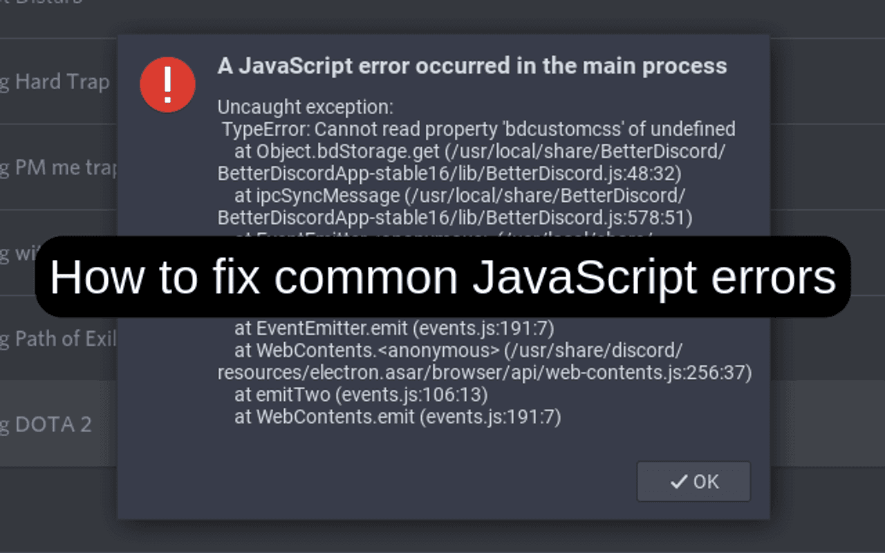How to fix common JavaScript errors