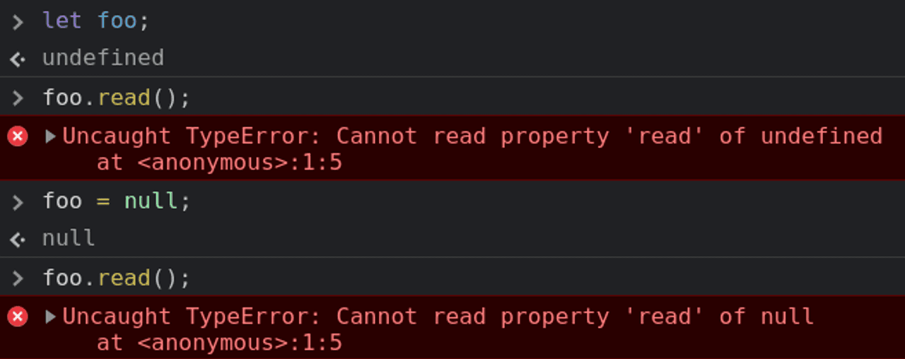 Пример TypeError: Cannot read property “x” of “y”